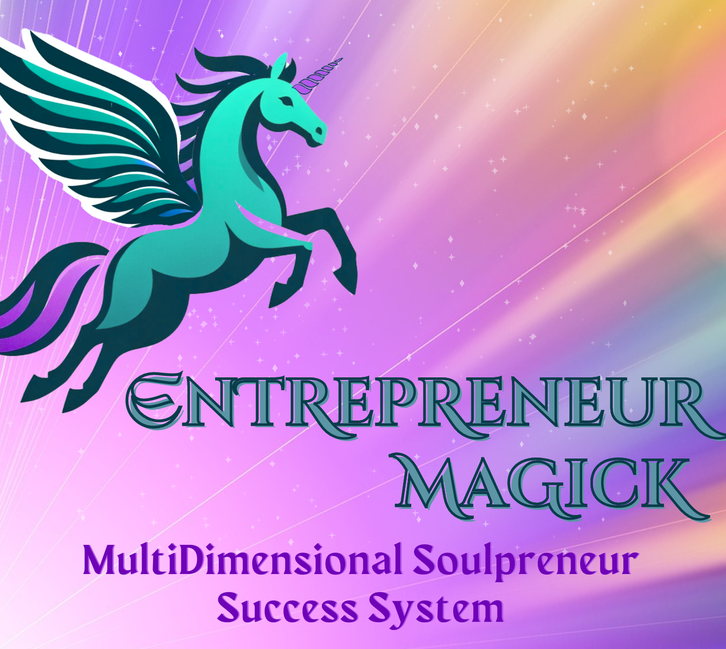 EntrepreneurMagick / BizMagick.com Pegasus-Pegacorn logo - MultiDimensional Success System for Soulpreneurs sq